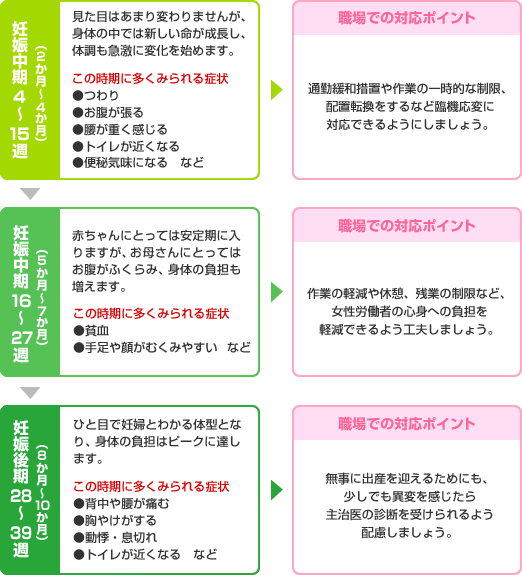 妊娠中身体の変化と職場での対応のポイント