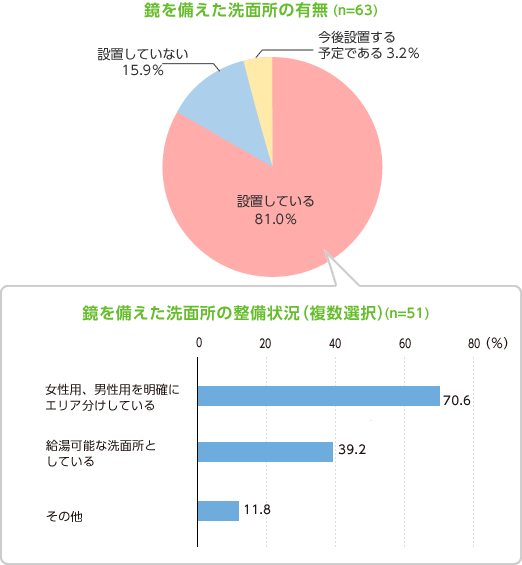 鏡を備えた洗面所の有無/鏡を備えた洗面所の整備状況